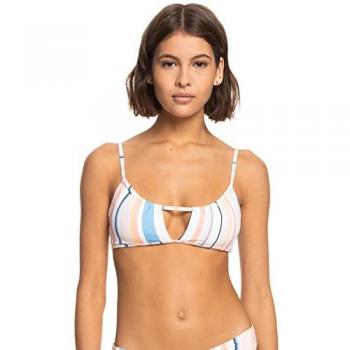 Top Bikini Roxy Beach Classics Bralette Mujer Blanco Azul Talla M