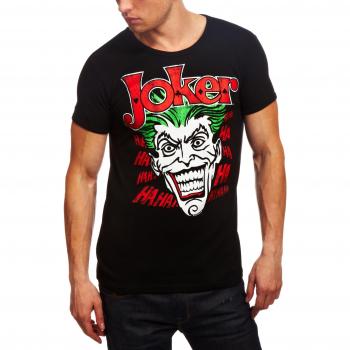 Logoshirt - DC Comics - Batman - Joker - Camiseta - Slim-Fit - Negro - Diseño Original con Licencia, Talla XXL