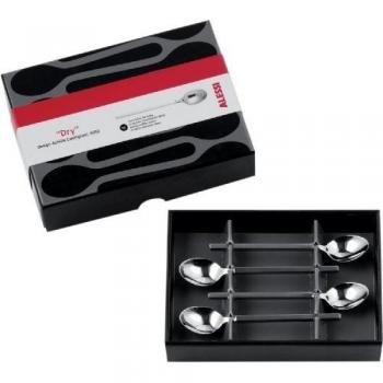 Alessi Dry - Cucharillas de café, 4 unidades, color plateado