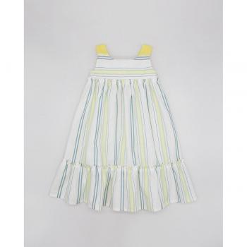 Vestido midi rayas azul y amarilla tirante ancho