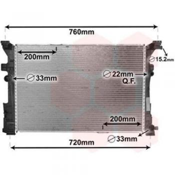 Radiador de refrigeración del motor Van Wezel 30002652 para Mercedes A-Klasse, B-Klasse, CLA y GLA