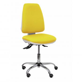Silla de Oficina Elche Blanca Asincro Bali Amarillo con Ruedas de Parqué