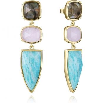Pendientes Mujer Viceroy 2303E100-49 Plata de ley 925 con baño de oro y piedras naturales
