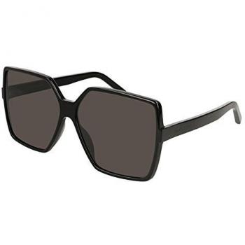 Saint Laurent Square Black Grey Betty SL 232 Sunglasses - Female, Size: 63 MM