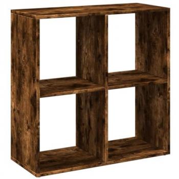 Librería divisora madera roble ahumado 69,5x29x69,5 cm