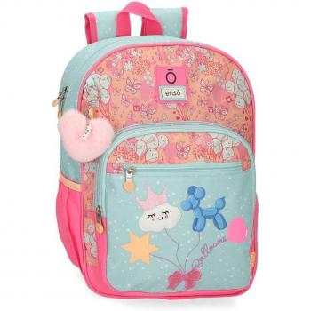 Enso Mochila Escolar Ballons 38 cm Turquesa con Diseño Multicolor de Poliéster