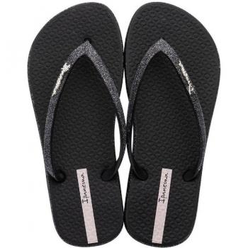 Chanclas de mujer Ipanema Maxi Glow con detalle brillante en color negro