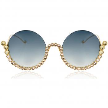 Anna-Karin Karlsson FULL MOON Gold Women’s Sunglasses, Gold, Size 56