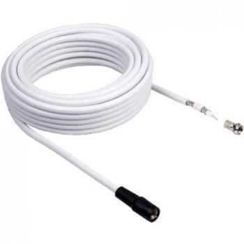Kit de Cable Antena F, 90 dB, Blindaje Doble, Conector F y Manguito Impermeable, 15 Metros
