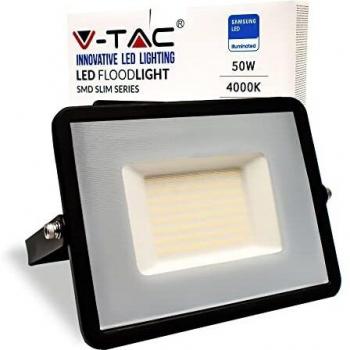 Faro LED SMD 50W Chip Samsung 4000K IP65 Color Negro