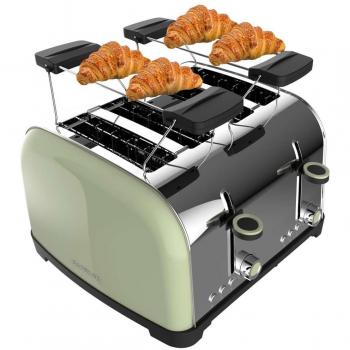 Cecotec Toastin' time 1700 Double Green Tostadora Vertical de 4 Rebanadas con Varillas Superiores