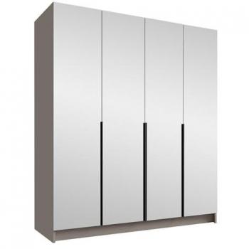 Armario Atlanta 197, Cachemira y Negro, 215x200x58cm, Puertas con Bisagras