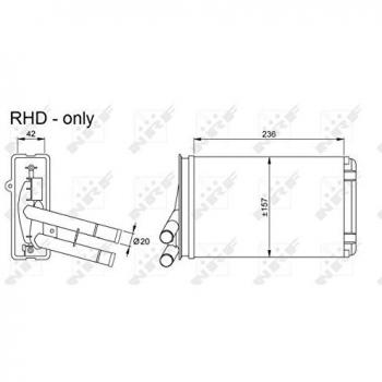 NRF 54302 Interior Radiator Heat Exchanger OE 8D2819030,8D2819030A,8D2819031A