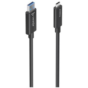 Cable USB 3.2 Gen 2 AOC AISENS A157-0927, 40m, USB-A a USB-C, 10Gbps, Negro