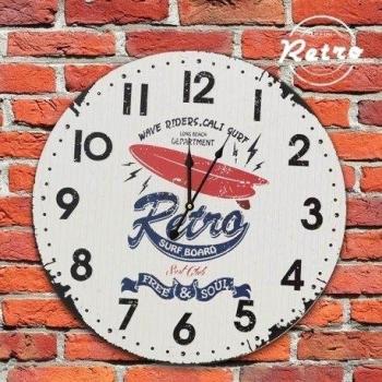 Genérico - Reloj de Pared Retro Surf Board