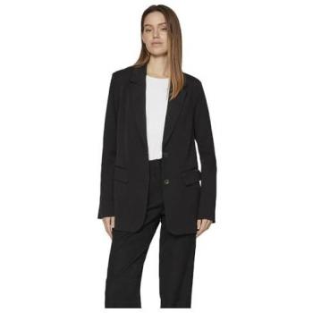 Blazer Vila Vivarone Negro para Mujer - Corte Amplio, Cierre con Dos Botones, Talla 34