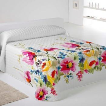Colcha Bouti Estampada de Microfibra Extra Suave - Acolchado a Rombos - Reversible para Cama 90-180 cm - Fabricado en España