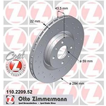 Zimmermann 110,2209.52 Freno de Disco Delantero, Perforado, Sport Coat Z