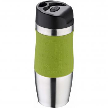San Ignacio Termo 400ML INOX Premium-Taza térmica 400 ml, Verde Oliva, en Acero Inoxidable, Tour, Metal, 21x8x8,5 cms