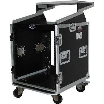ProX T-12MRLT Flight Case with Laptop Shelf for 12U Rack x 10U Top Mixer