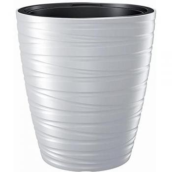 Maceta con Depósito 32L Maze de Plástico Blanco 37,5x37,5x41,9 cm