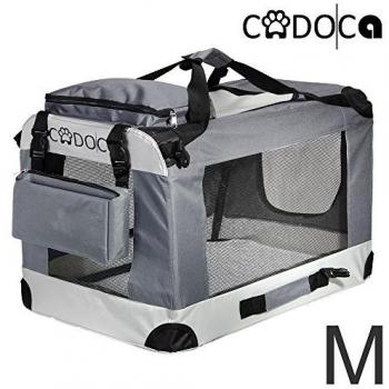 Transportín Plegable para Mascotas Deuba Cadoca, Tamaño M (60x42x44cm), Color Gris, con 2 Bolsillos, apto para Perros y Gatos