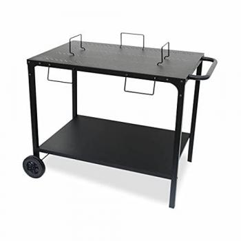 Mesa de plancha modular ajustable, aparador negro con ruedas, 100x65.5x76 cm