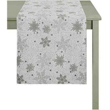 Apeltstoffe 5202 _ 48 x 140 _ FB. 88 Camino de mesa, poliéster, gris, 48 x 140 x 0.5 cm