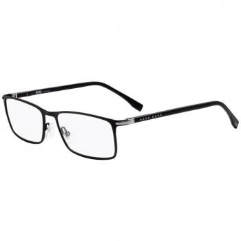 Hugo Boss 1006/IT Unisex Sunglasses - Matte Black Full-Rim Square Metal Frame, 55mm Lens Size