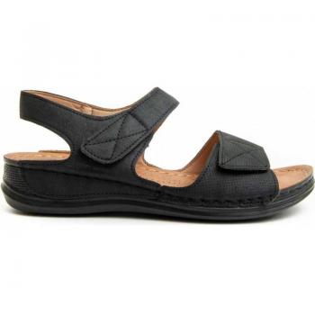 Sandalias de Mujer Montevita Colina Negro con cuña, diseño elegante, material sintético, plantilla acolchada para mayor comodidad y suela antideslizante