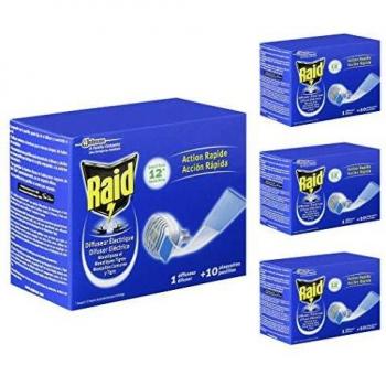 Raid Difusor Eléctrico Aparato + 10 Pastillas Anti Mosquitos Comunes y Tigre