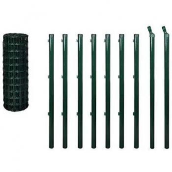 vidaXL Set de Euro-Valla 10x1 m Acero Verde Recinto Vallado Cercado Tapia Seto