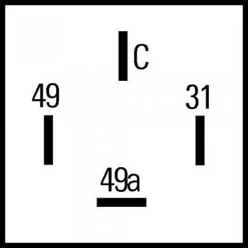 HELLA 4DB 009 123-031 Relé de intermitencia - 24V - 4polos - montaje exterior - electrónico - con soporte