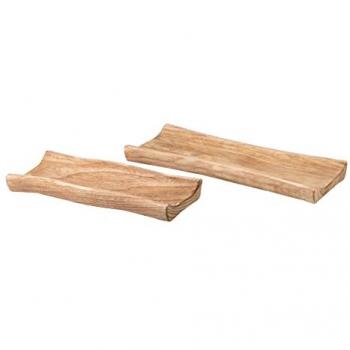 Set de 2 Centros de Mesa de Madera Paulownia - Diseño Elegante y Sofisticado (46x21x5 cm / 55x26x6 cm)