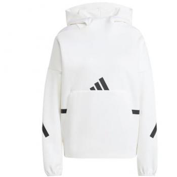 Sudadera adidas Z.N.E. Hooded mujer blanco, talla 38/M, material Poly Mesh