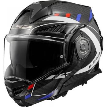Casco LS2 FF901 Advant X C - Fibra de Carbono, Modular, Blanco-Azul