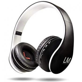 Louise&Mann Auriculares Bluetooth Diadema, Cascos Bluetooth 5.0 Inalámbricos, Casco Inalámbrico Plegable, 15Hrs de la Batería, con Micrófono, Micro SD, FM Radio para Móvil,PC,TV,Tablet