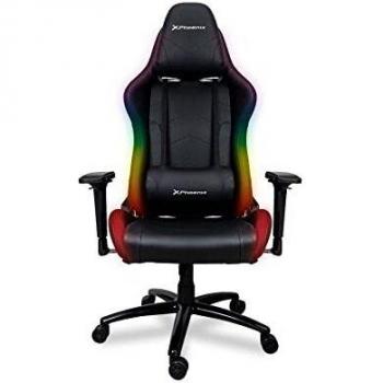 Phoenix Silla Gaming de Escritorio, Reposabrazos Regulable, Cojín Lumbar y Cervical, Espuma de Alta Densidad