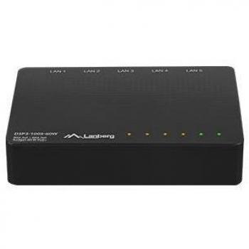 Lanberg DSP3-1005-60W 5-Port Gigabit PoE+ Switch (4 PoE Ports, 30W per Port, Max 60W) No Managed