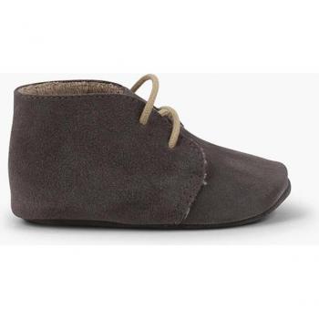 Botas pisacacas de bebé niño de piel con forro interior de pelo