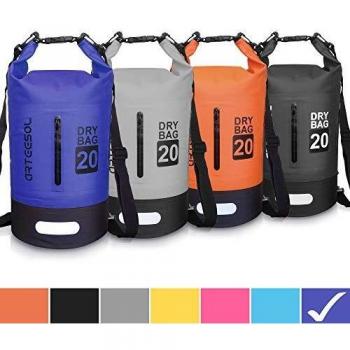 arteesol Bolsa Impermeable, 5L 10L 20L 30L a Prueba de Agua Bolso Seco/Bolsa Seca Impermeable con Correa Ajustable Larga para Kayak Paseo en Barco Canoa/Pesca/Rafting/Natación/Snowboard