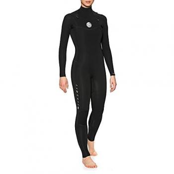 Rip Curl Dawn Patrol 3/2 mm Chest Zip Neopreno Mujer Negro Forro Flash de Estiramiento fácil