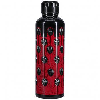 Botella de agua de acero inoxidable del juego del calamar, 500 ml, producto oficial, apta para bebidas calientes o frías, diseño de hombres enmascarados de la serie de televisión Netflix, regalo perfecto