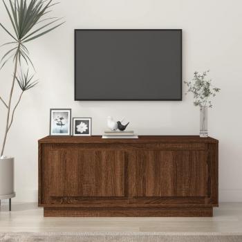 Mesa baja de centro de madera multicapa en color roble marrón, dimensiones 102x50x44 cm