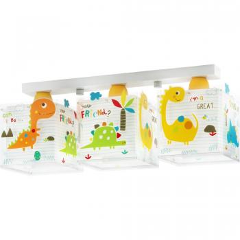 Plafón infantil Dino, 3 luces