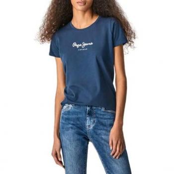 Camiseta Pepe Jeans New Virginia para Mujer en Color Azul Navy de Algodón Sostenible