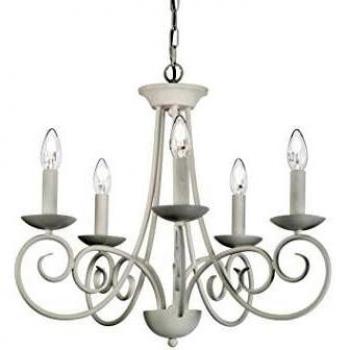 Lámpara de Techo Chandelier Sem 5 con Acabado Blanco Satinado y 5 Bombillas E14