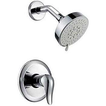 Robinet de douche style contemporain avec tête de douche et poignée tournante