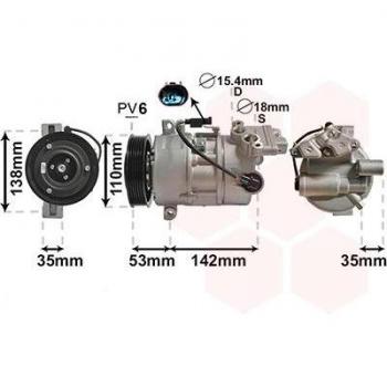 Compresor de aire acondicionado VAN WEZEL 0600K393