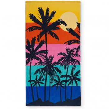 Toalla de playa para niños con estampado de palmeras